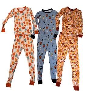 Emerson and Friends 6/7‎ Kids Bamboo Pajama Bundle of 3 Halloween Pumpkin Fall